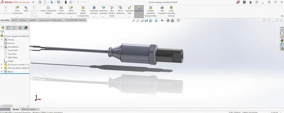Transducer Sleeve for Connection of Pressure Sensor and the Tube (3D model)