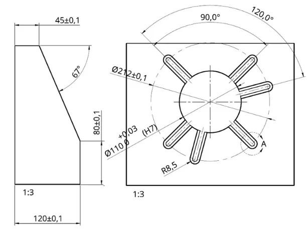 Figure 10. Universal motor bracket design general dimensions