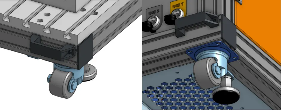 Figure 13. Industrial wheel with a damping stand and handles