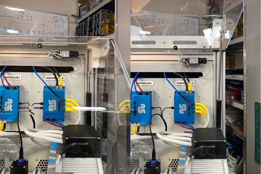 Figure 30. Chamber limit switch in ON State - Closed Cover (L) and OFF State - Opened Cover (R)