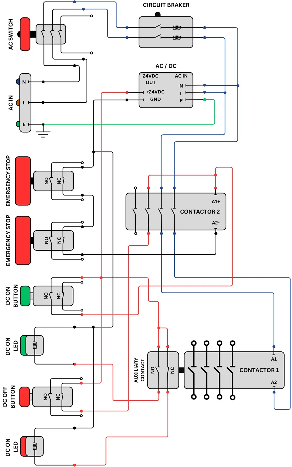 Figure 35. Self-Holding Relay with Indicating Lamps