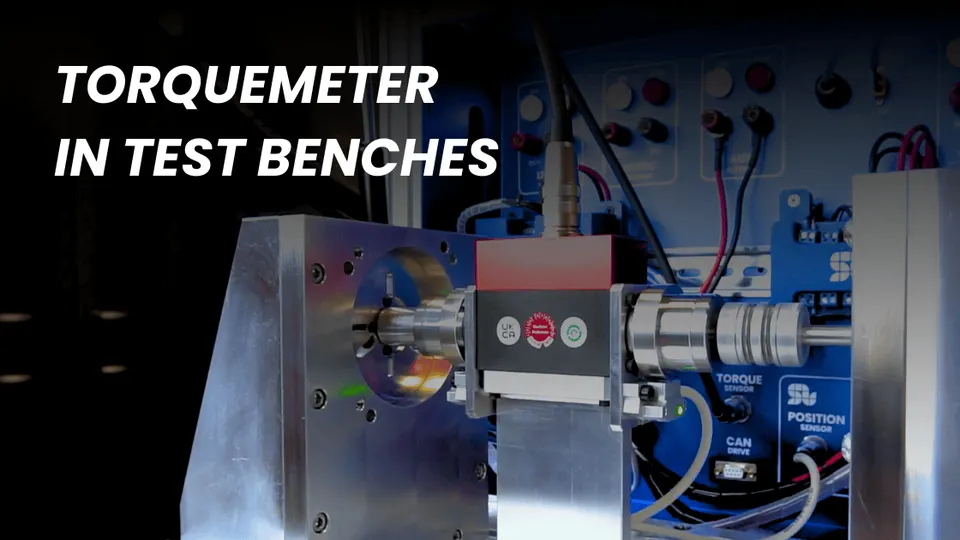 High-precision torquemeter setup integrated into a motor test bench with torque and position sensors for performance measurement